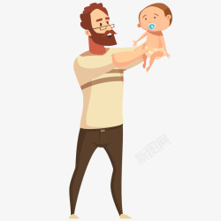 父亲抱着宝宝矢量插画父亲抱着宝宝插画矢量图高清图片