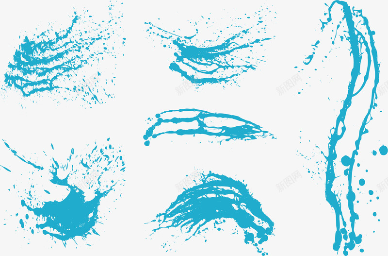 飞溅的蓝色矢量图ai免抠素材_新图网 https://ixintu.com 泼墨 矢量蓝色 蓝色 飞溅 矢量图