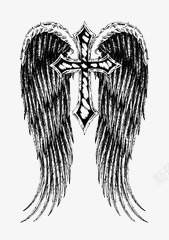 基督教的翅膀黑色十字架翅膀高清图片