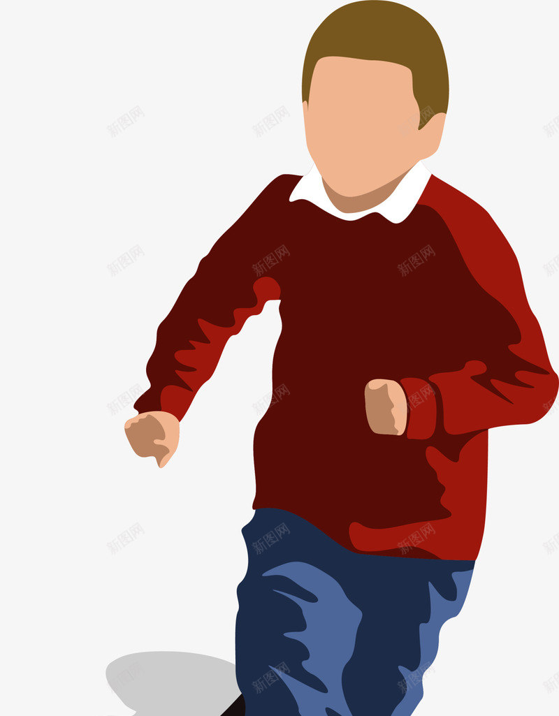 奔跑的小男孩人物插画png免抠素材_新图网 https://ixintu.com 人物插画 可爱小男孩 奔跑的小男孩 狂奔 红色衣服 跑步