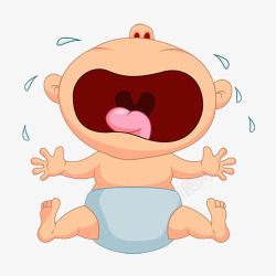 哭宝宝检测器卡通哭闹的婴儿高清图片