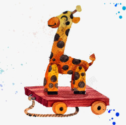 带车轮的长颈鹿玩偶素材