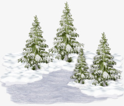 雪中的树林素材