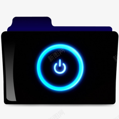蓝色按钮超个性的文件夹图标图标