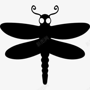 蜻蜓翅膀的动物上视图图标图标