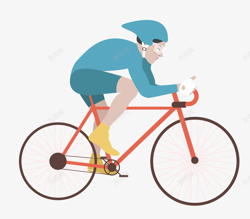 扁平化骑自行车的人png免抠素材_新图网 https://ixintu.com 扁平化 蓝色衣服人 骑自行车