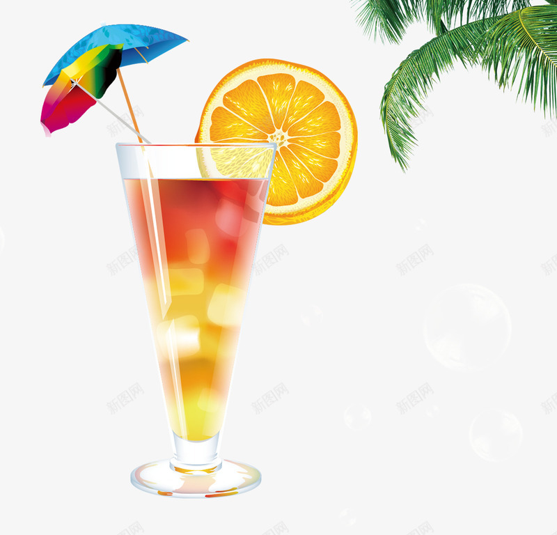 玻璃杯柠檬水png免抠素材_新图网 https://ixintu.com 冰冻 柠檬水 树叶 玻璃杯 雨伞