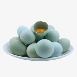 绿色食品免费png瓷碗里的绿壳鸡蛋高清图片