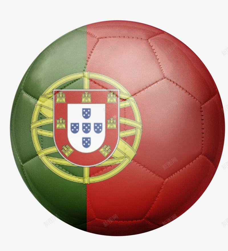 葡萄牙国家比赛专用足球png免抠素材_新图网 https://ixintu.com 比赛专用球 红绿色 葡萄牙国旗 足球