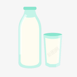 玻璃瓶瓶装鲜奶高清图片