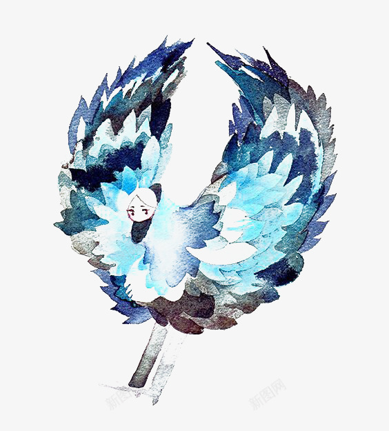 翅膀png免抠素材_新图网 https://ixintu.com 创意翅膀 小翅膀 水彩翅膀 蓝色翅膀