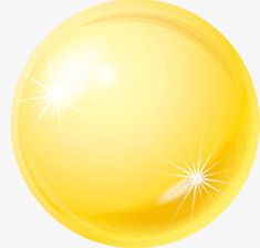 黄色卡通亮光圆球素材