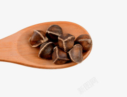 辣木籽与木勺素材