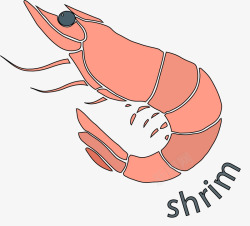 海产食品手绘虾矢量图高清图片