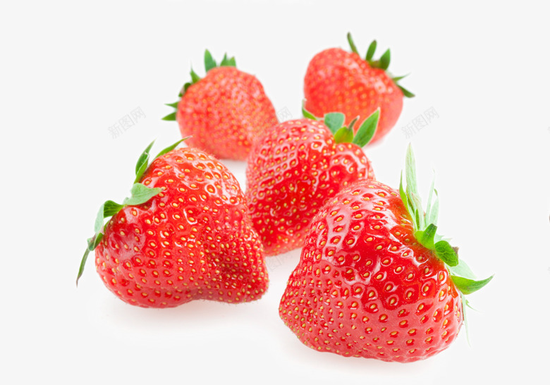 水果png免抠素材_新图网 https://ixintu.com 切块 切开 叶子 果实 水果 绿叶 美味的新鲜草莓高清图片