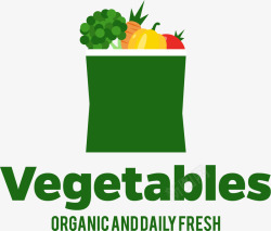 Vegetables绿色蔬菜标签高清图片