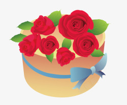 红色圆筒玫瑰花礼盒高清图片