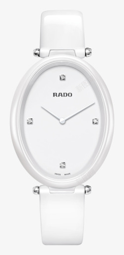 雷达椭圆形腕表白色手表女表素材