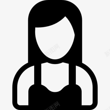 女人的服装轮廓图标图标