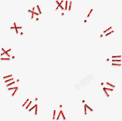 个性时钟手绘图红色时钟高清图片