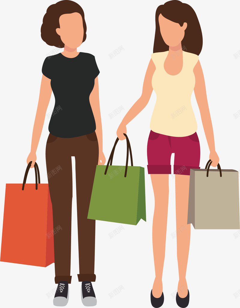 购物的女人矢量图ai免抠素材_新图网 https://ixintu.com 女人 明确的消费人群 消费 消费人群 消费人群分析 袋子 高消费人群 矢量图