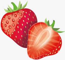 两个水果两个草莓矢量图高清图片