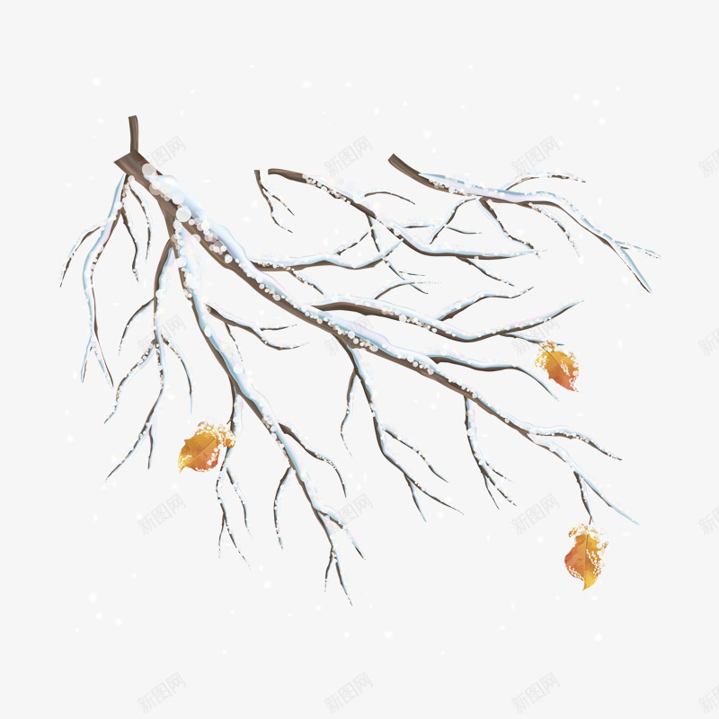 灰色雪景质感元素png免抠素材_新图网 https://ixintu.com 下雪 天气 季节 树叶 植物 灰色 质感 雪景