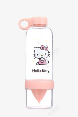 KT猫粉色玻璃杯素材