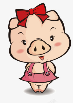 可爱卡通的猪年宝宝矢量图素材