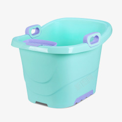 泡澡桶蓝色加深宝宝浴桶高清图片