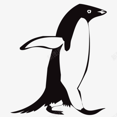 手绘一只企鹅元素矢量图图标图标