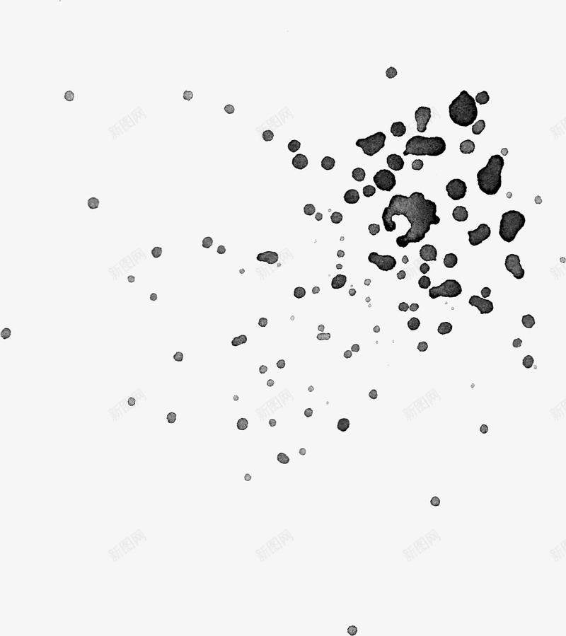 飞溅墨滴png免抠素材_新图网 https://ixintu.com 墨滴 墨迹 飞洒 飞溅 黑色