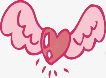 粉色爱心的翅膀光棍节png免抠素材_新图网 https://ixintu.com 光棍 爱心 粉色 翅膀