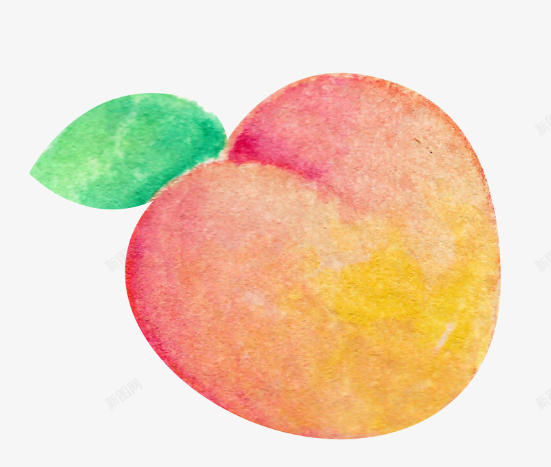 水彩桃子png免抠素材_新图网 https://ixintu.com 一颗桃子 卡通 新鲜的 水彩 水果 粉色的 美味的