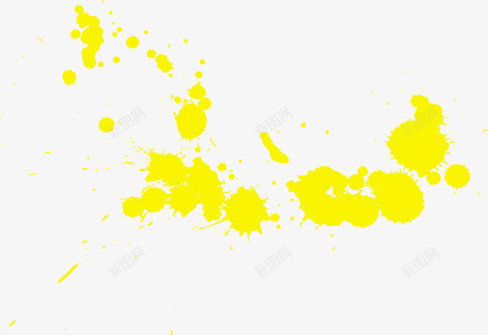 黄色墨迹斑点海报png免抠素材_新图网 https://ixintu.com 墨迹 斑点 海报 黄色