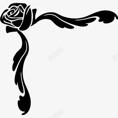 玫瑰枝花点缀的图标图标
