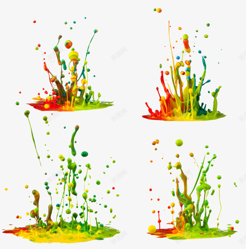 飞溅的颜料png免抠素材_新图网 https://ixintu.com 工具 彩色 美术 艺术 颜料 飞溅