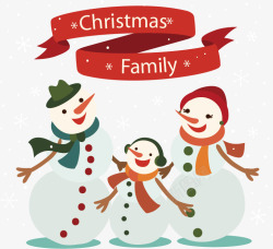 雪人家庭幸福的雪人家庭高清图片