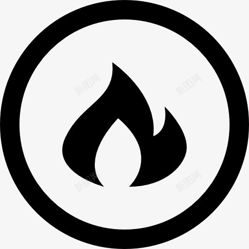 圆形界面按钮燃烧火焰图标png_新图网 https://ixintu.com metrize 按钮 火 热 燃烧 界面 符号