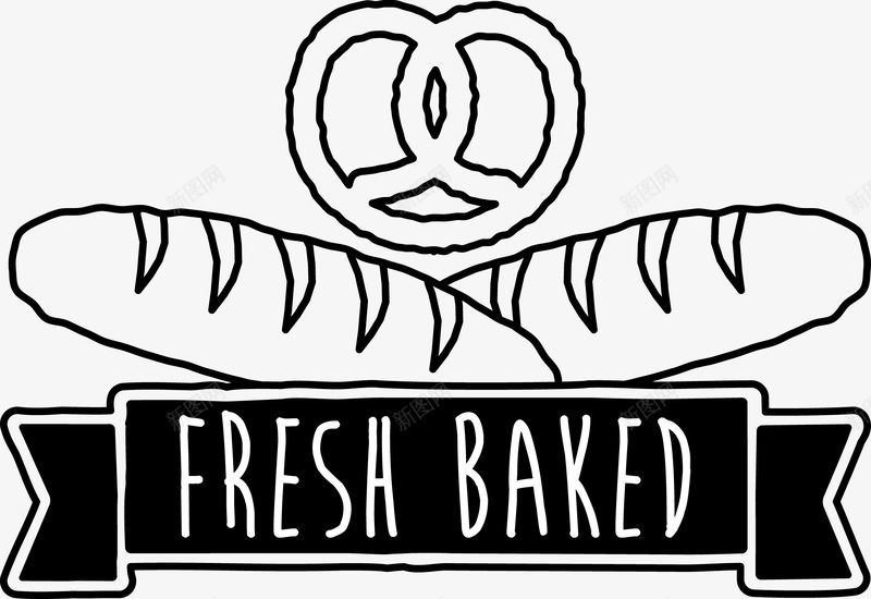 新鲜面包LOGO图标png_新图网 https://ixintu.com LOGO 手绘 新鲜面包 烘焙 甜品 甜食 糕点 糕点logo 蛋糕 面包