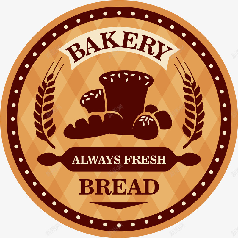 烘焙面包png免抠素材_新图网 https://ixintu.com 小麦色 手绘 新鲜 标签 艺术字 面包 麦穗