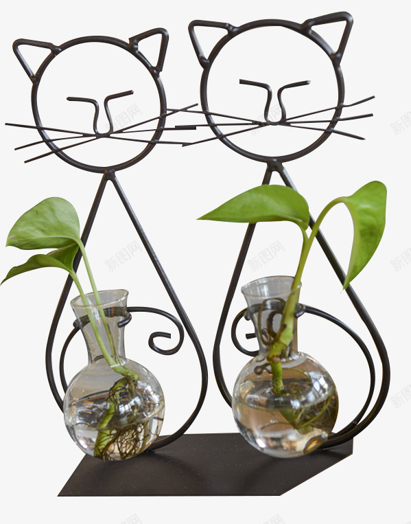 创意简约餐桌摆件绿植玻璃花瓶png免抠素材_新图网 https://ixintu.com 创意 小清新 猫咪 玻璃花瓶 瓶子里的花 简约 绿植 餐桌摆件