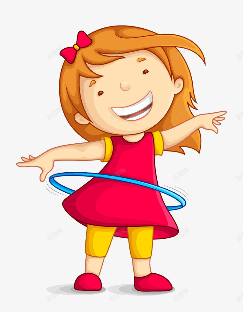 转呼拉圈的小女孩png免抠素材_新图网 https://ixintu.com 呼拉圈 小女孩 红衣服 运动