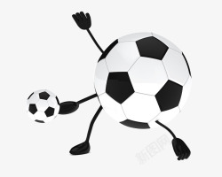 踢球小人踢着足球的足球高清图片