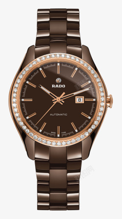 雷达金咖色腕表手表机械女表素材