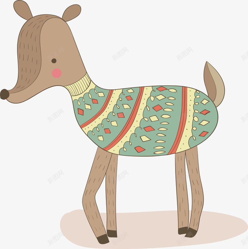 穿衣服的小鹿简图png免抠素材_新图网 https://ixintu.com 创意 动物 可爱的 小鹿 手绘图 简图 衣服