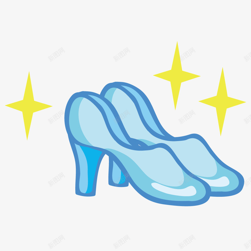亮晶晶的玻璃鞋矢量图ai免抠素材_新图网 https://ixintu.com 公主 创意 手绘 玻璃鞋 鞋子 矢量图