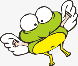 长翅膀的小青蛙卡通手绘素材