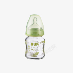 宽口绿色玻璃奶瓶德国进口NUK奶瓶高清图片