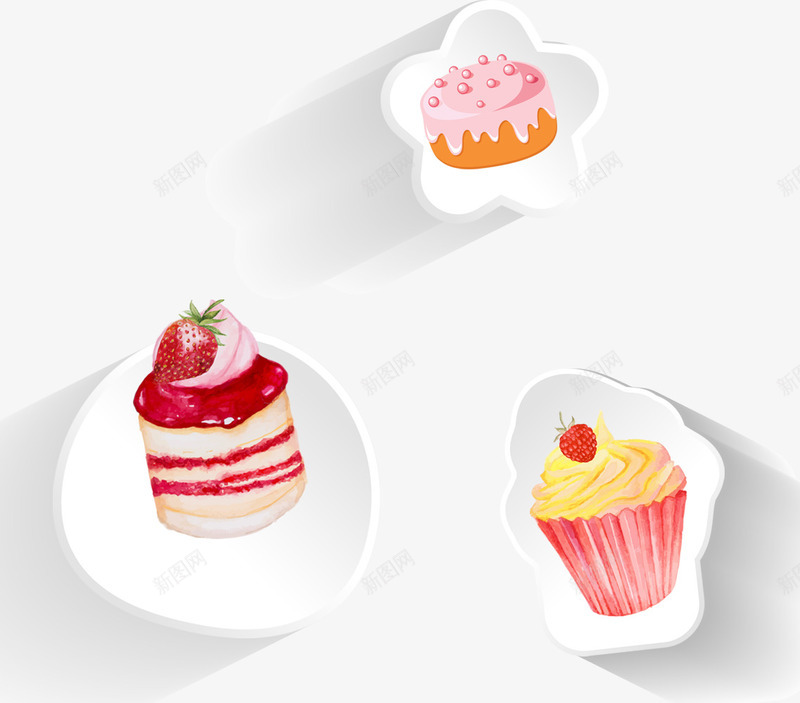卡通甜品png免抠素材_新图网 https://ixintu.com 卡通糖果 水果蛋糕 甜品 甜蜜 糖果 美味 美食 蛋糕